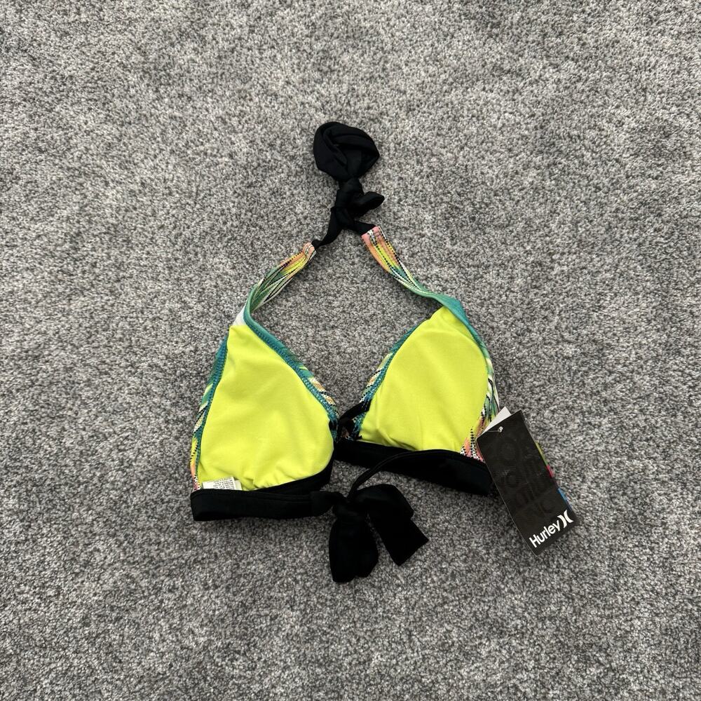 Hurley Halter Bikini Swim Top M Boho Chic Tribal Surfer Bright Rave Festival Y2K - Picture 5 of 7